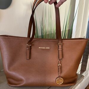 Michael Kors Caramel color Travel Tote ( 19x11 )